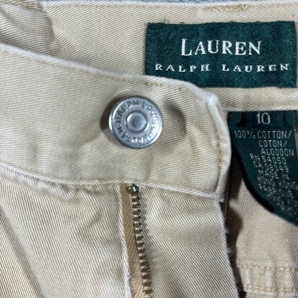 VTG Lauren Ralph Lauren Pants Mens Size 10 Beige Cotton Chino Tapered - Picture 2 of 11
